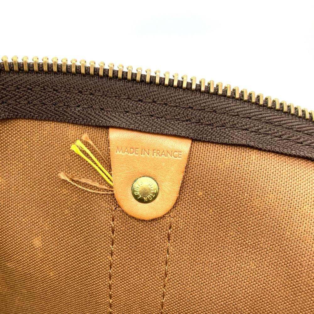 LOUIS VUITTON Authentic Brown Monogram Leather Keepall 60 Boston Bag - Picture 9 of 9